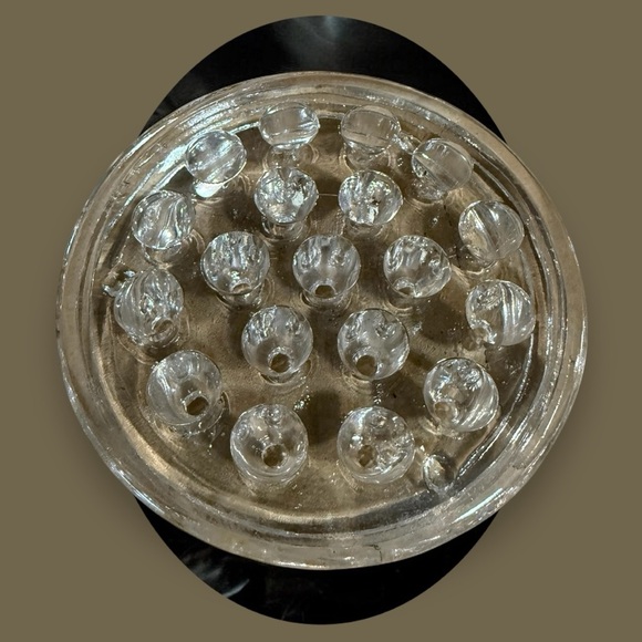 Vintage Glass Flower Frogs Set of 3 Clear Floral Vase Inserts - Picture 2 of 6